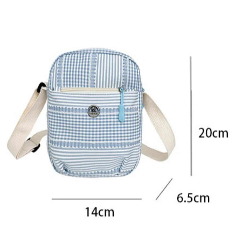 Plaid Nylon Crossbody Bag for Women Casual Shoulder Bag for Daily Commute Travel Multifunctional Ladies Crossbody Change Bag