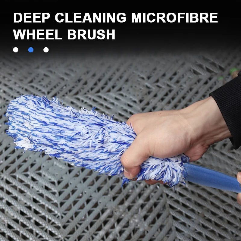 Car Wheel Tire Rim Cleaning Brush Portable Plush Car Wheel Hub Brush Washing Tool Car Detailing Care Dust Removal Brush