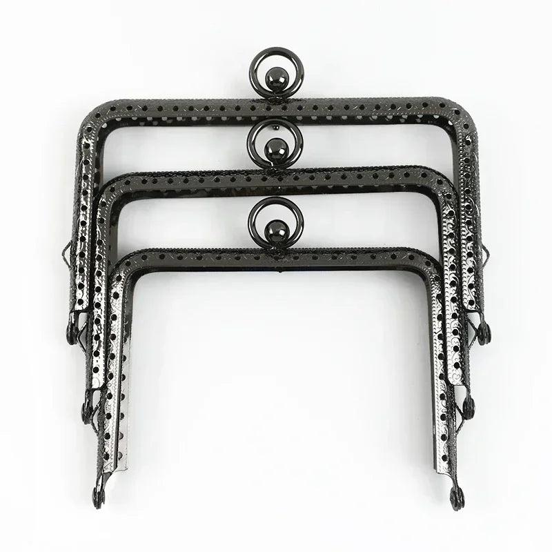 2/5Pcs Deepeel 11/12/13cm Embossed Metal Bag Handles Square Purse Frame Kiss Clasp wallet Brackets DIY Handmade Accessories