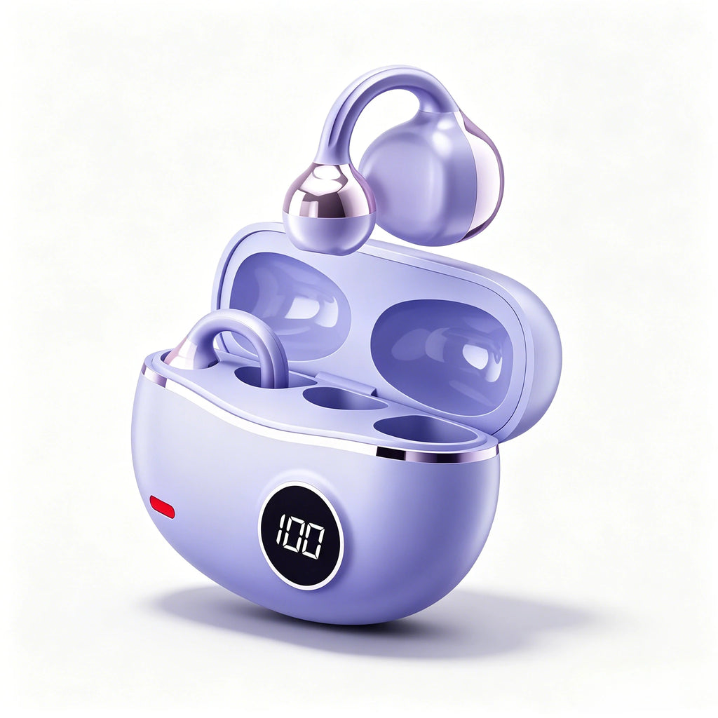 TWS Wireless Bluetooth Earphones with Digital Battery Percentage Display Built-In HD Microphone for Crystal-Clear Voice Calls