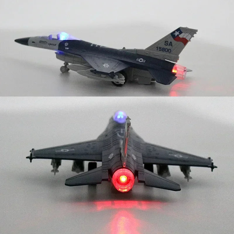 F16 Fighter Toy Alloy Fighter Model acoustooptic return force aviation military aircraft model Ornament Gift