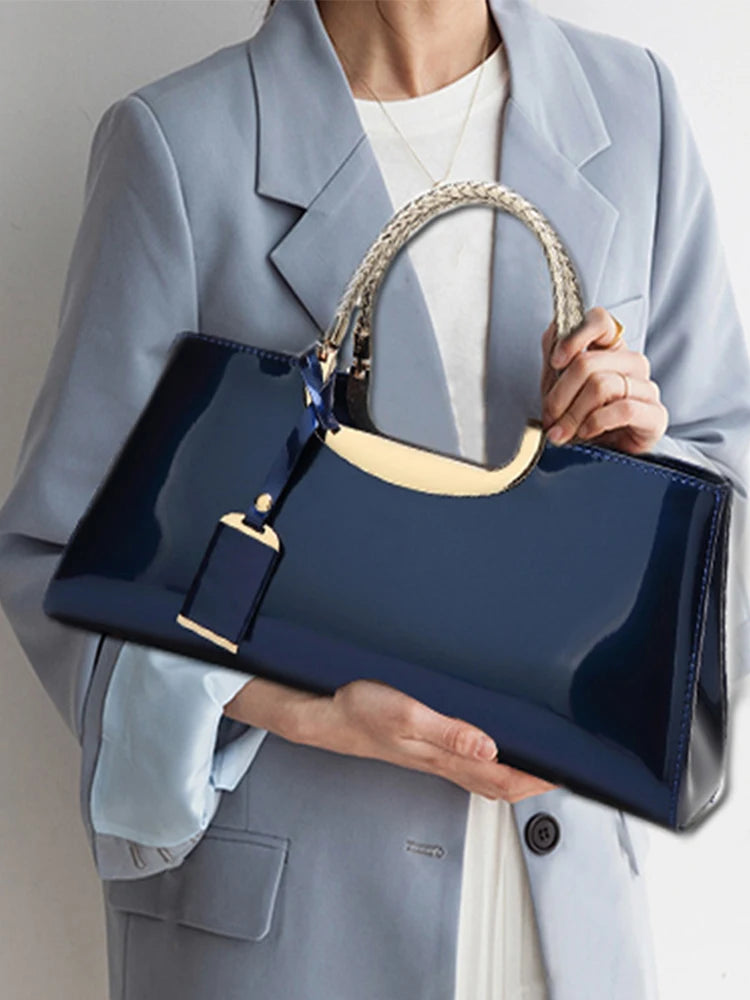 2026 New Trendy Patent Leather Glossy Crossbody Bag, Simple and Versatile Handbag, Women's Evening Bag