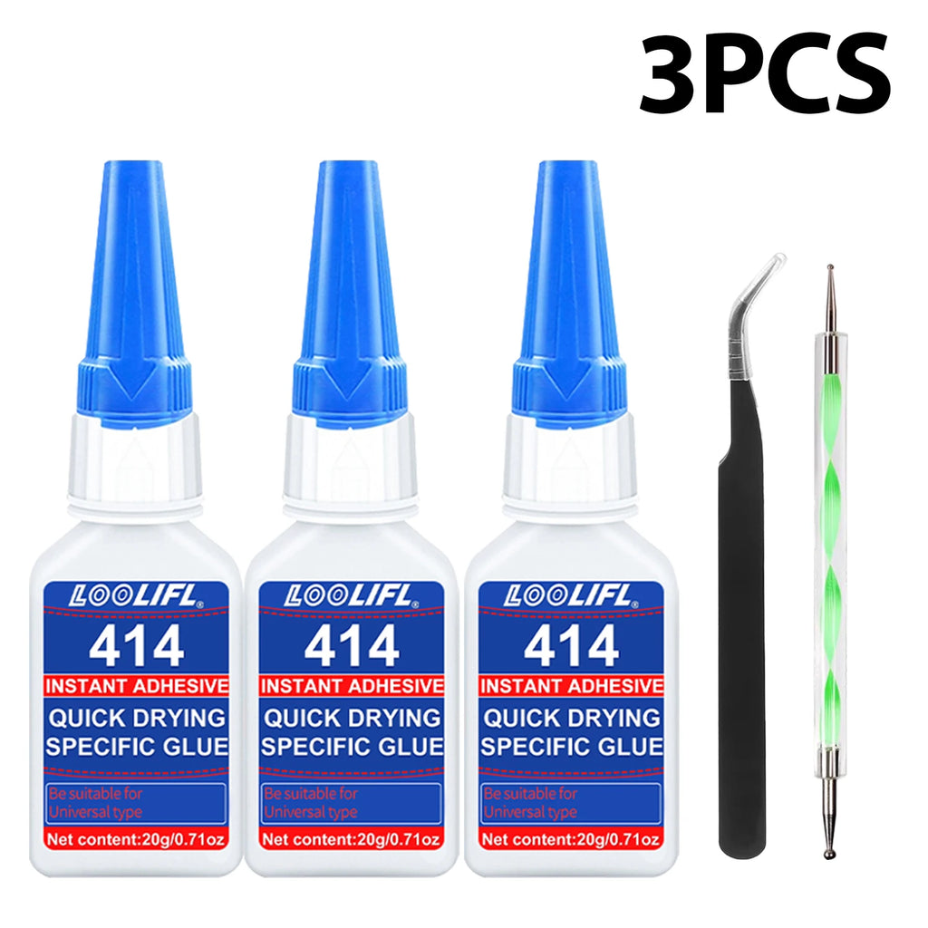 20ml 414 Super Glue Instant Strong Multi-Purpose Adhesive for Jewelry Repair DIY Craft Making Fast Drying