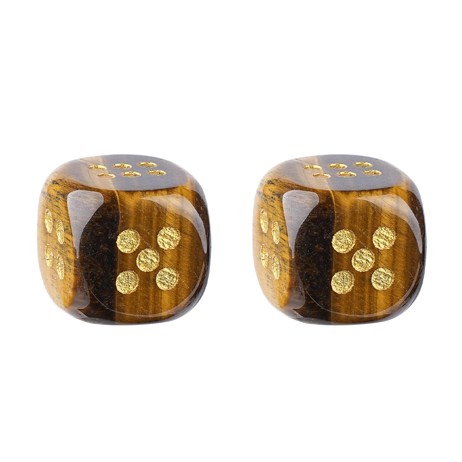 2PCS 6-Sided Mahjong Dice Polished Energy Stones Crystal D6 Mahjong Dices for Casino Games Craps DIY Crafts Spiritual Decor