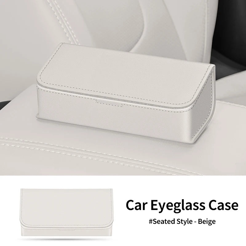 Car Sun Visor Glasses Holder Leather Multi-functional Storage Case Auto Sunglasses Holder Car Storage Box Interior Accessories