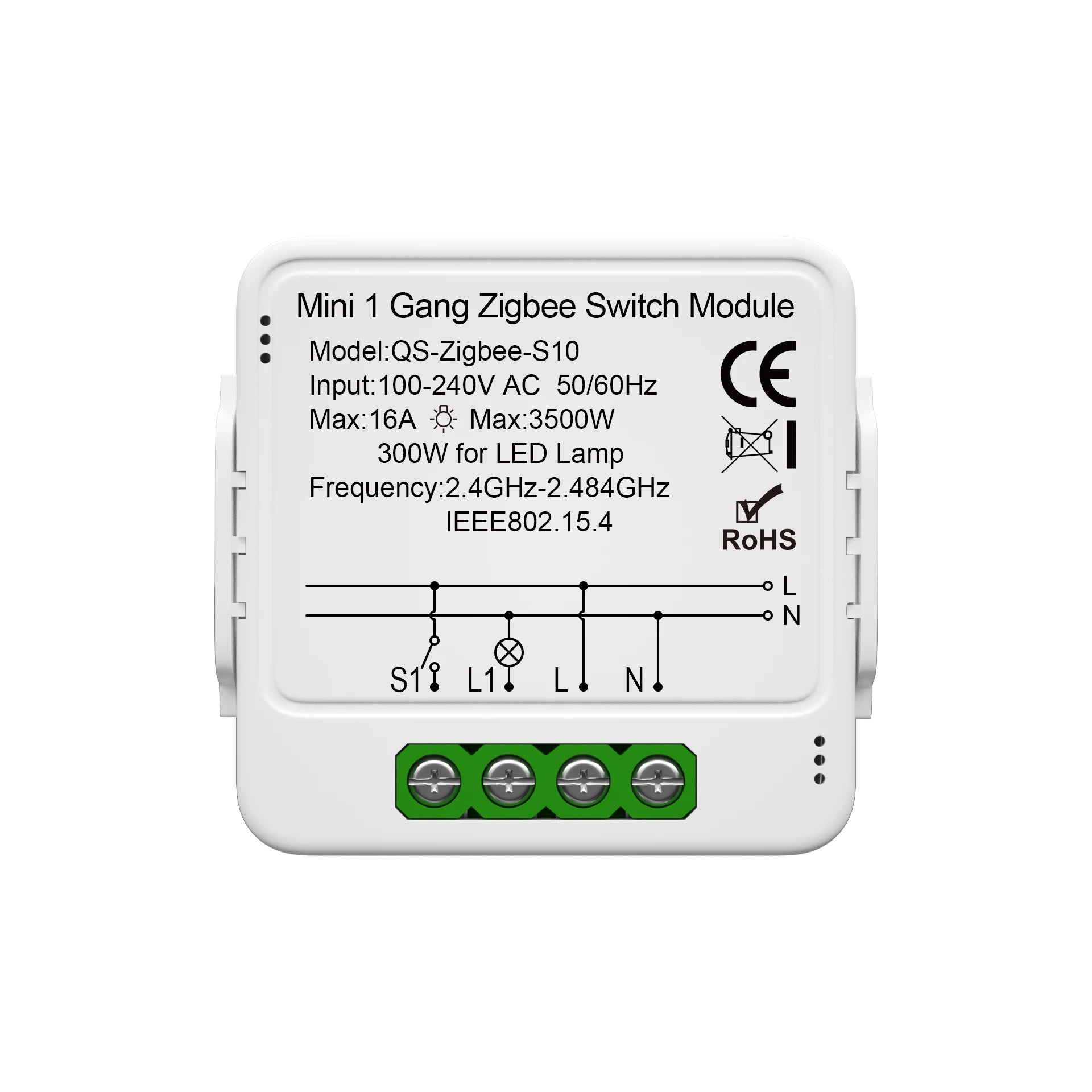 Tuya Smart Zigbee Mini Light DIY Switch Module 2 Way Control Smart Home Relay Breaker Works With Alexa Google Home 1/2/3 Gang