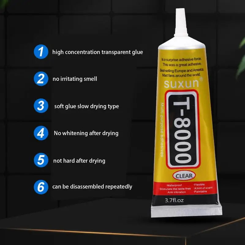 Cell Phone Repair Adhesive T8000 Electronic Phone Screen Glue Phone Glue DIY Multifunction Jewelry Glue Transparent Phone