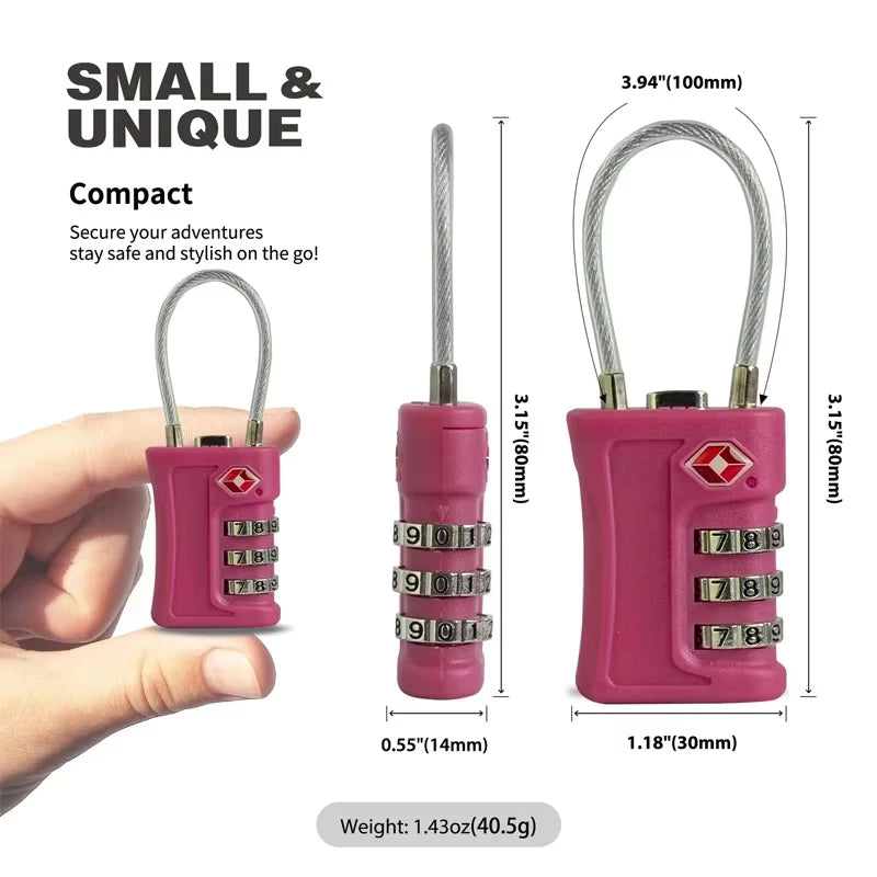 New TSA Customs Code Lock for Travel Luggage Password Changeable Lock Contrast Color Design Padlock