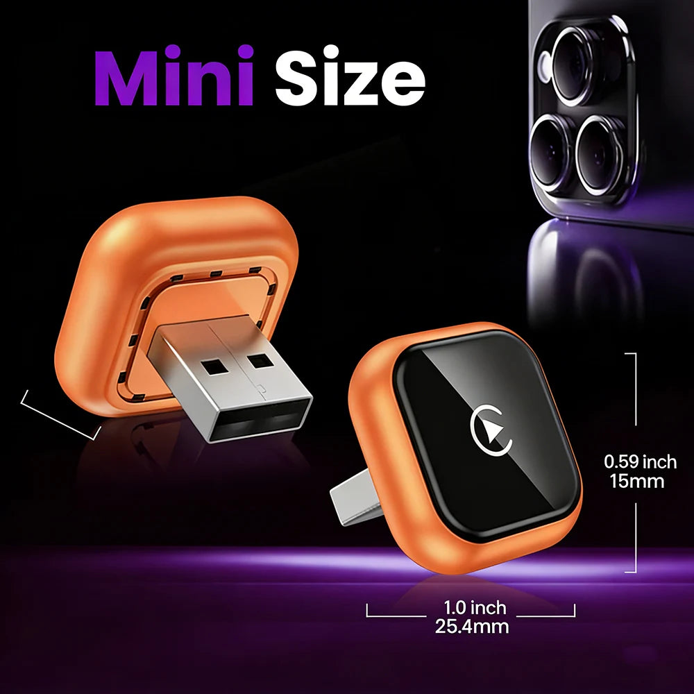 2026 New Mini Slim [USB C], 2-in-1 Wireless CarPlay Adapter & Android Auto Adapter, Plug & Play, 5s Auto-Connect Wireless Carpla