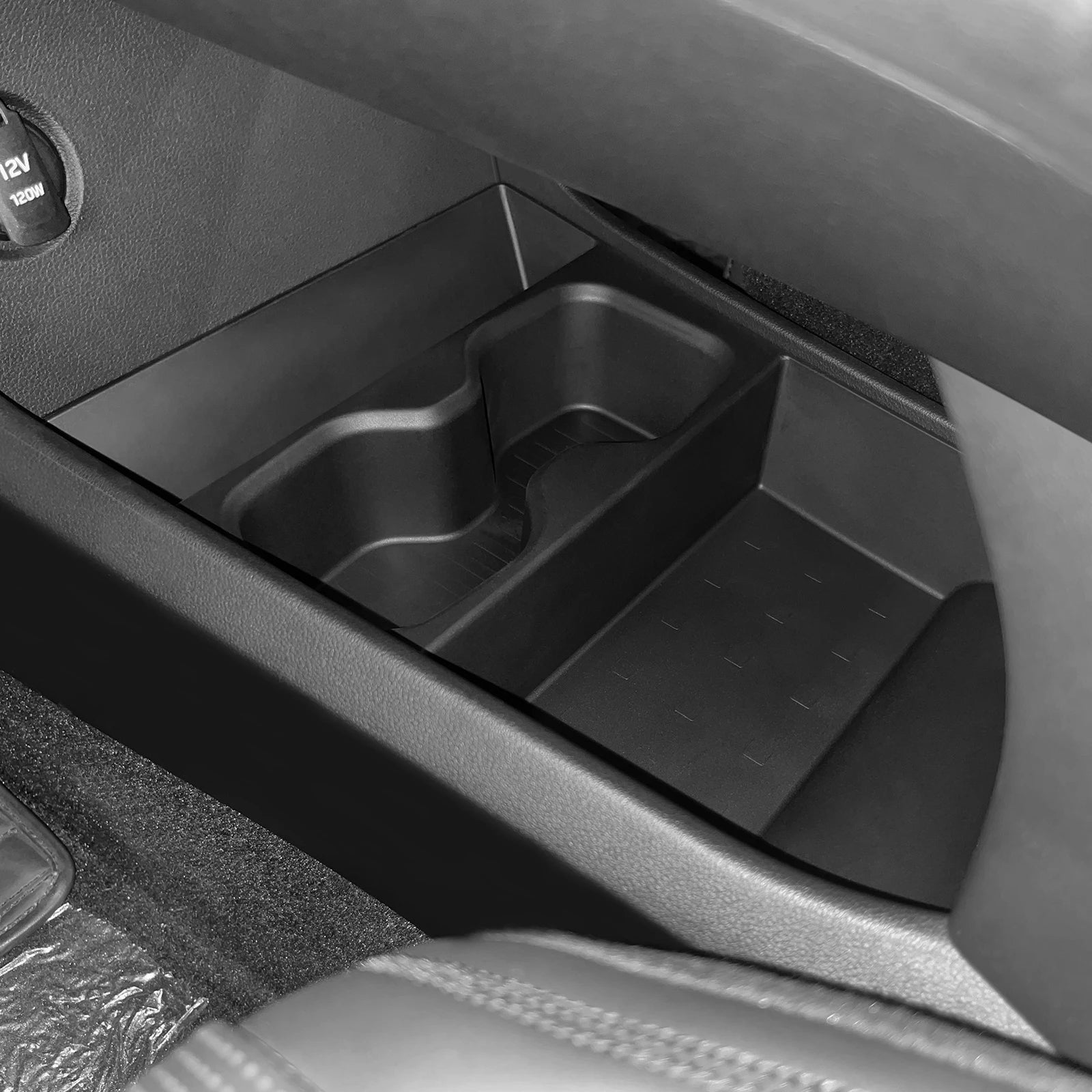 Smabee for Hyundai Santa Fe 2024 2025 2026 Car Central Lower Layer Storage Box Cup Holder TPE Organizer Tray Accessories Tidying