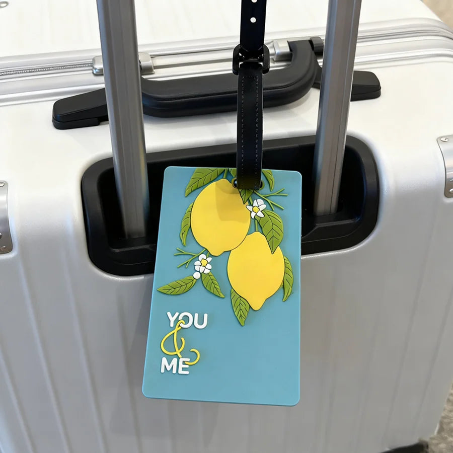 1pc Lemon Luggage Tag Travel Airport Check in Luggage Loss Prevention Identification Hang Tag Identification Tag Trolley Box Han