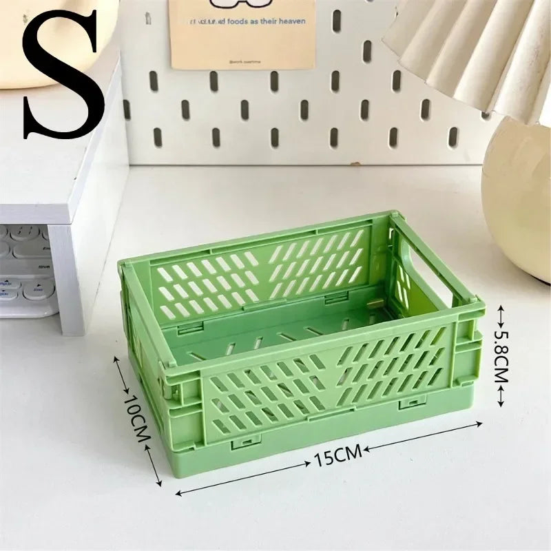 6Color Foldable Storage Baskets Student Desktop Holder Tape Stationery Cosmetic Storage Box Home Office Organizer Container
