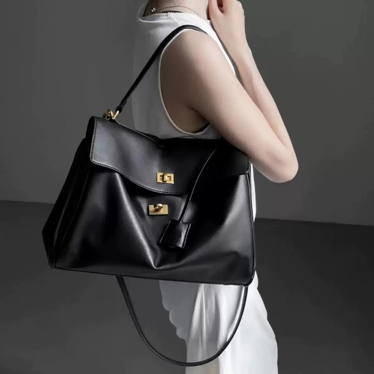 New Stylish Large-capacity Platinum Bag, Women's Casual Versatile Commuting Crossbody Bag, Modern Neutral Business Handbag