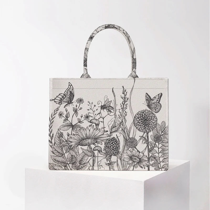 2026 New Personalized Custom Women's Tote Bag, Canvas Printed Handbag, Large Capacity Beach Bag