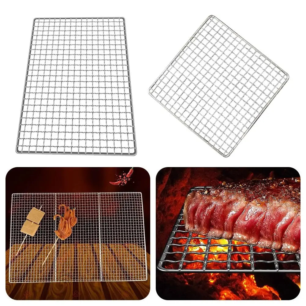 New Iron Wire Grill Racks Reusable Square Grill Net Nonstick Barbecue Net