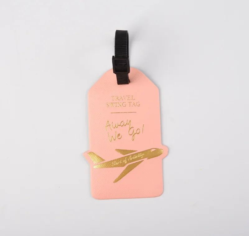 Travel Accessories Women Men Label Suitcase Tags ID Address Holder Creative Aircraft PU Leather Luggage Tag Baggage Boarding