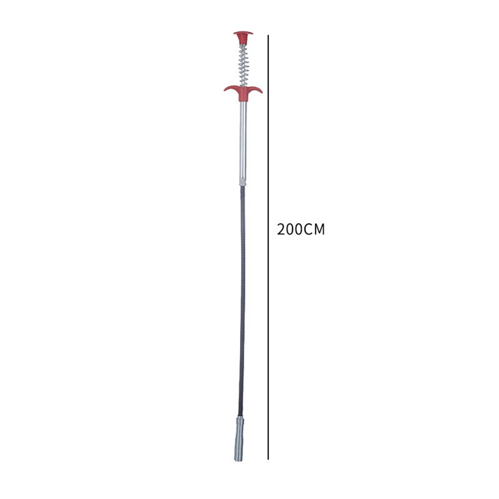60cm 90cm 160cm 200cm Spring Pipe Dredging Tools  Drain Snake Sewer Dredge Pipeline Hook Clog Remover Cleaning for Kitchen Sink