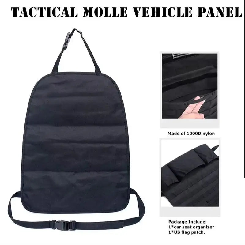 Universal MOLLE Car Seat Back Organizer Panel Vehicle Seat Protector Cover EDC Tool Storage Pouch Hunting Travel Car Accessories