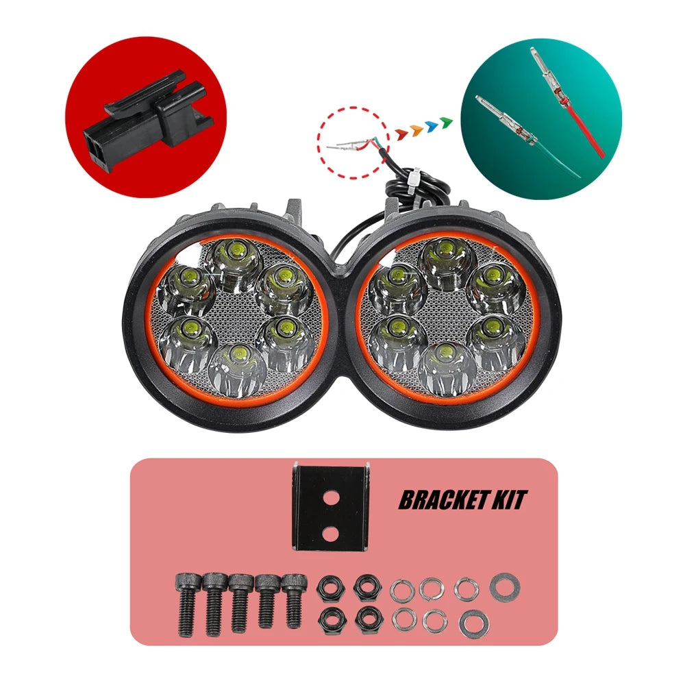 Front Headlight for KAABO WOLF KING GTR WOLF KING GT PRO & PRO+ WOLF WARRIOR GT PRO & PRO+ Electric Scooter LED Lamp Head Light