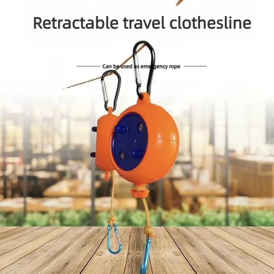Portable Travel Clothesline, Windproof & Non-Slip Retractable Clothes Line, Punch-Free Invisible Drying Rope for Hotel