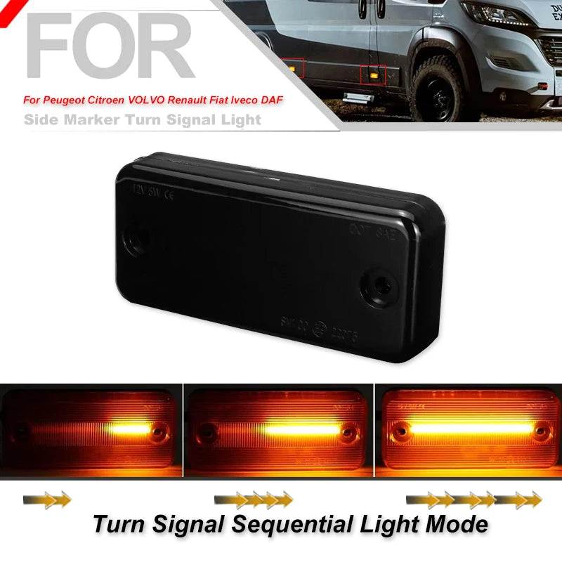 iJDM Dynamic Indicator Light LED Side Marker Lamp Facelift For Iveco Fiat Ducato Citroen Relay Peugeot Boxer Renault VOLVO