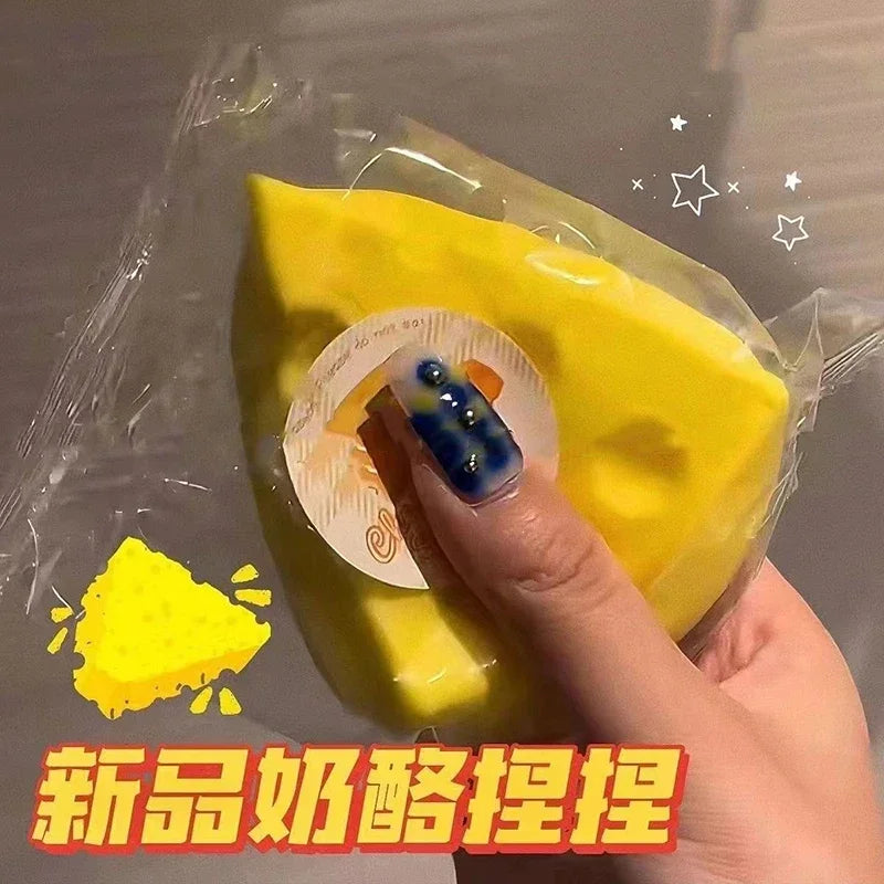 Cheese Squishy Toy Simulation Cheese Squeeze Toy Soft Cute Decompressing Pinching Cheese Sticky Slow Rebound For Adults Toy