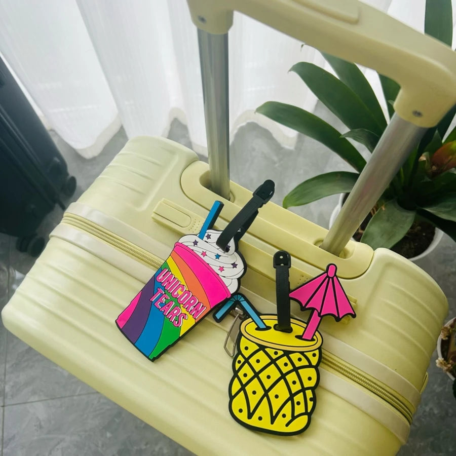 1/2pcs summer vacation ice cream luggage tag PVC holiday travel accessories suitcase tag Silicone portable name tag