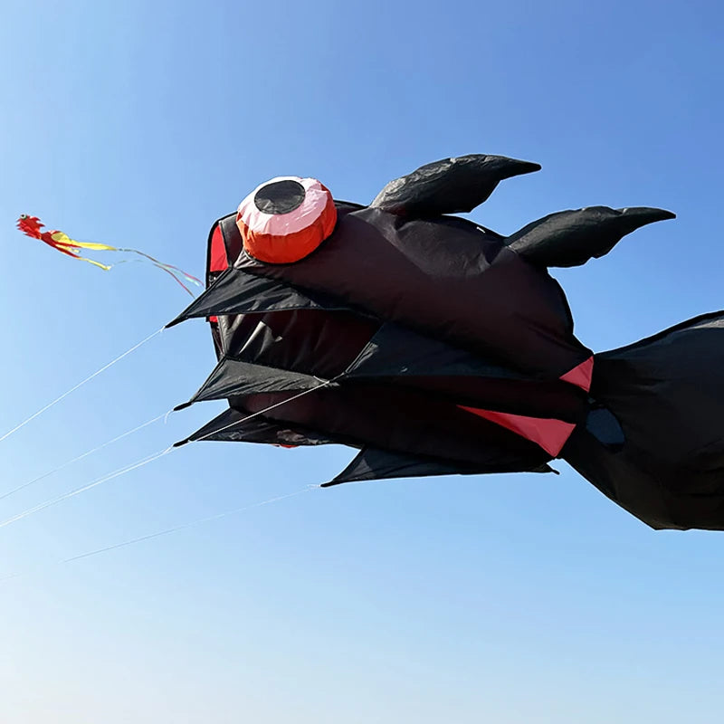 10M 3D Goldfish Soft Kite 3 Air Inlet Inflatable Nylon Large Beach Professional Kites Easy To Fly and Tear Proof Cometa Gigante