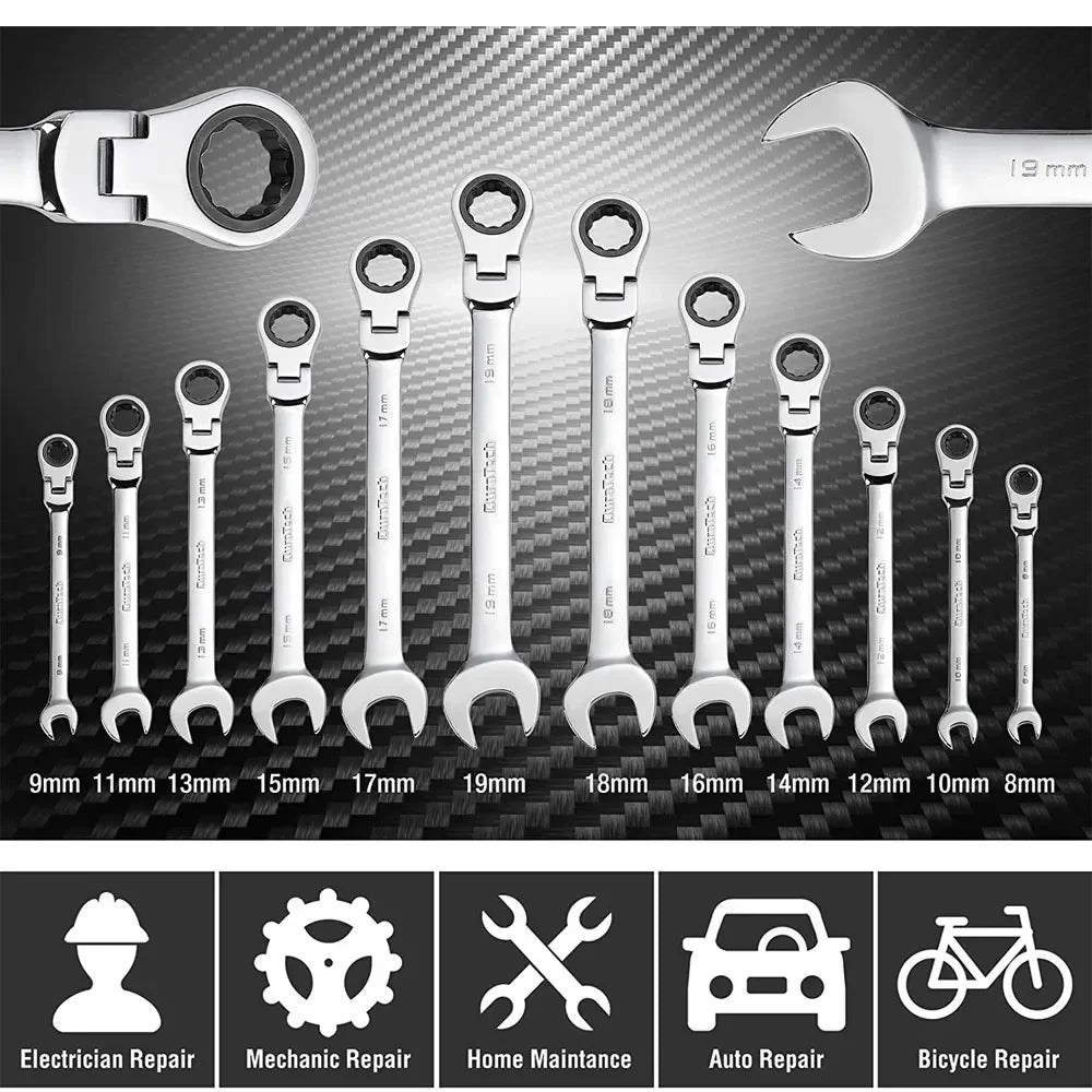 Adjustable Ratchet Wrench 6mm-24mm Repair Quick Wrench Bike Cars Mechanical Workshopl Hand Tool Box Keys Kit Socket