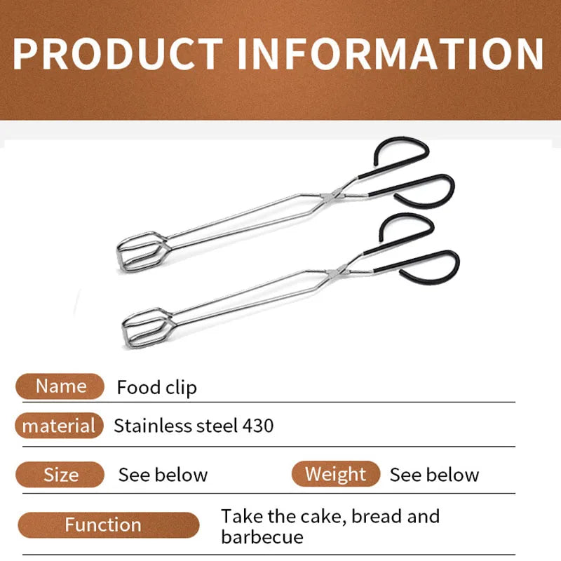 Barbecue Scissor Tongs Grilled Food Tong BBQ Tools Long Handle Scissor BBQ Bread Roast Clip Kitchen Baking Tongs BBQ Accessories