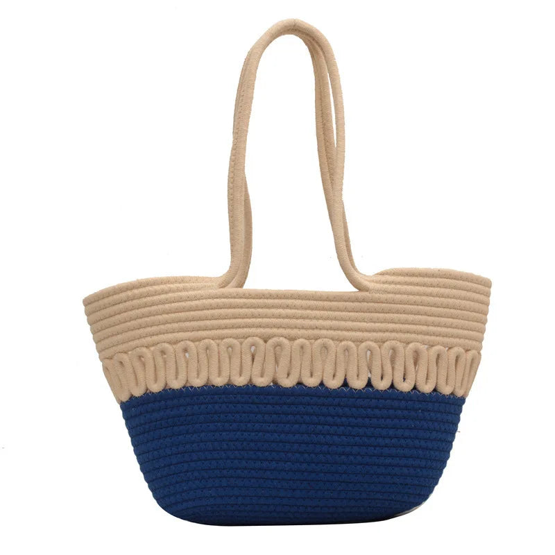 Shoulder Bag Summer Woven Bag Tote Bag Large Capacity Straw Bag for Summer Beach Holidays Women's Beach Bag Flower