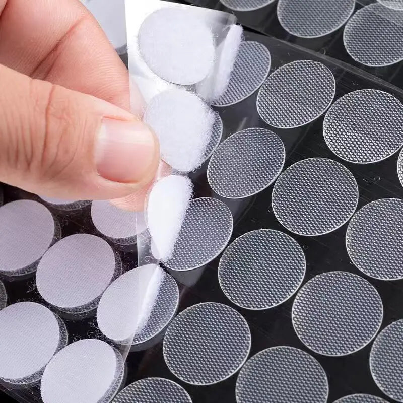 100 Pairs Transparent Self Adhesive Fastener Tape Dots Hook and Loop Fastener Strong Adhesive Backing Children DIY Tape Stickers