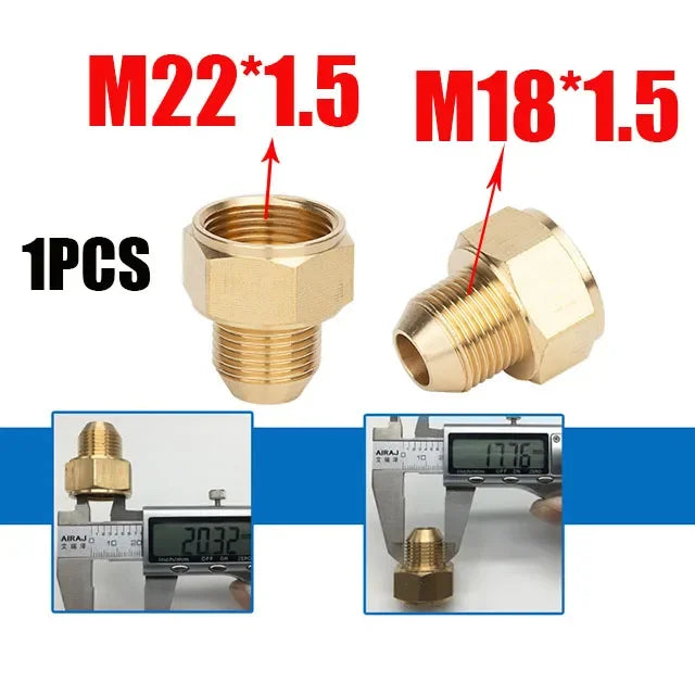 Reducing Brass Fitting 3/8" 1/2" M14 M18 M22 Thread Connector Male Female Adaptor Pressure Washer Gun Hose Connector