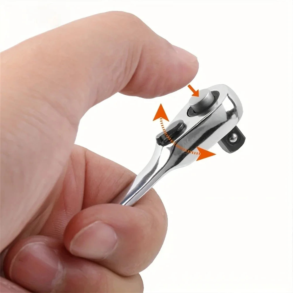 Ratchet Wrench 1/4 Drive Ratchet Handle Mini 72 Teeth Quick Release Socket Spanner Screwdriver Bit Hand Tool