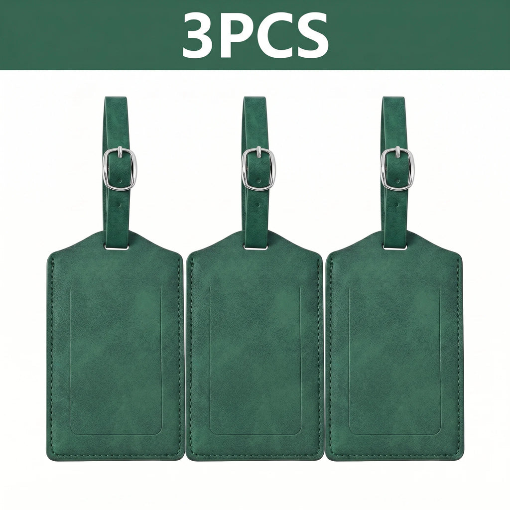 3/5/8PCS Privacy PU Leather Luggage Tag Adjustable Metal Buckle Waterproof Anti-lost Suitcase ID for Backpack Golf Carry Bag