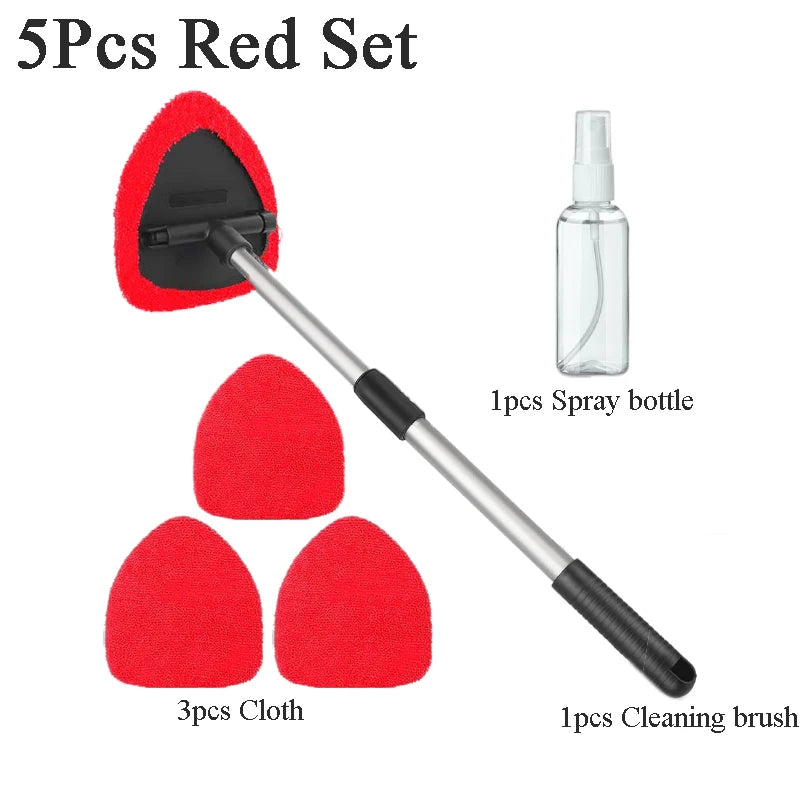 Car Windshield Cleaner Interior Long Handle Windscreen Cleaner Kit for Windows Mirrors  Extendable Windshield Cleaning Tool
