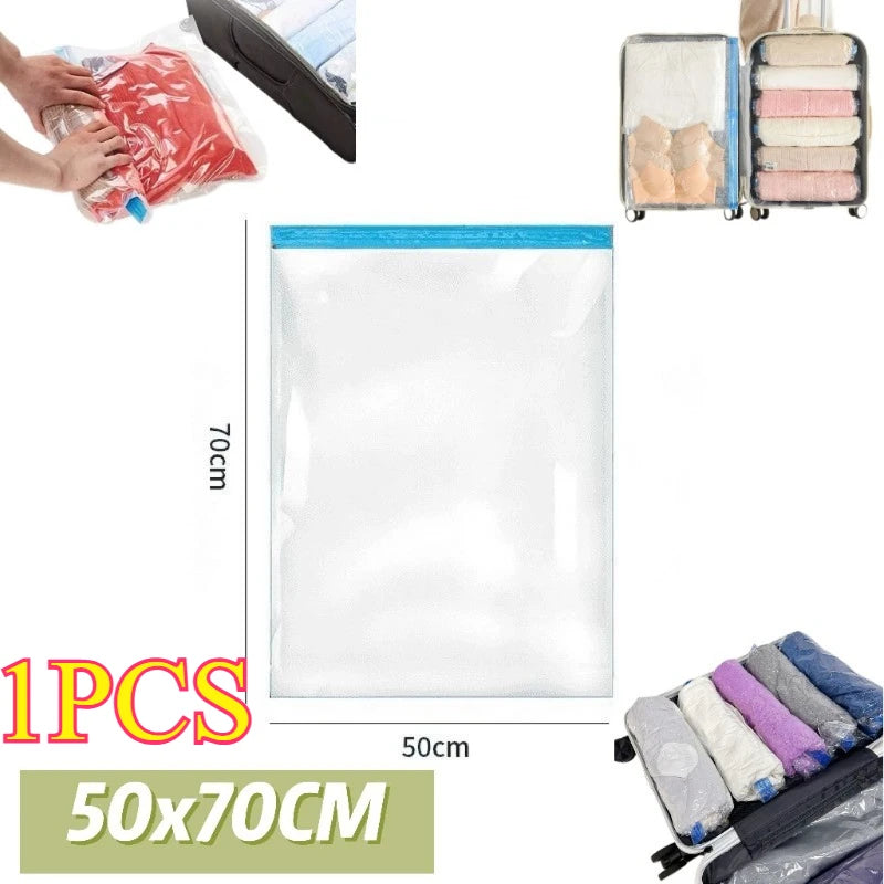 Roll Up Space Saver Travel Storage Bags Travel Accessories Compression Bag for Packing & Clothes, No Pump or Vacuum Needed