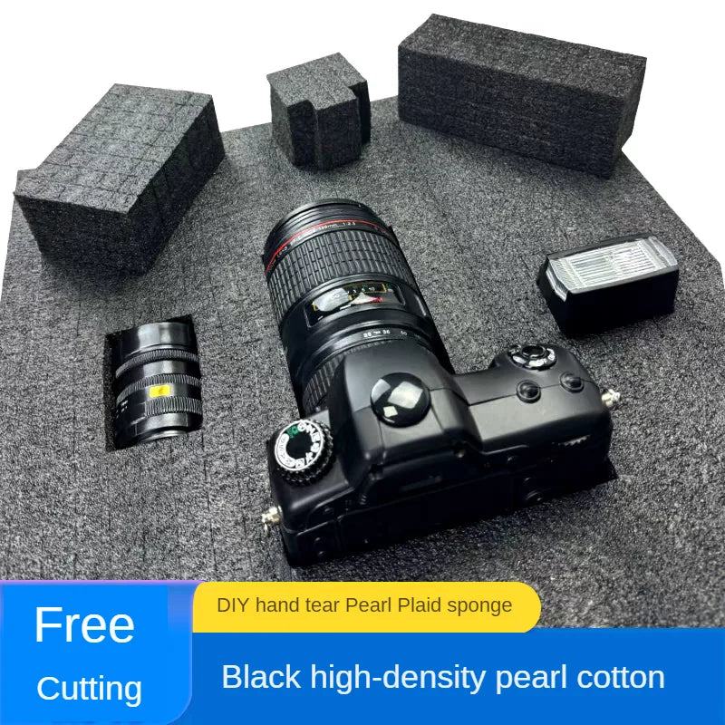 50x30cm Precorted Shadow Foam Pick Pluck High Density Plaid Pearl Cotton Insert Hard Case Pre-Cut Toolbox Foam Lining Packaging