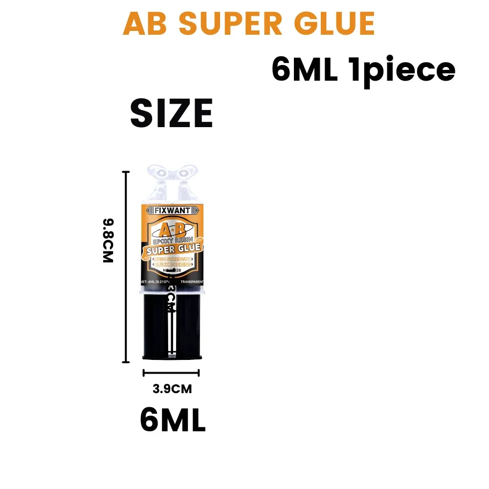AB Epoxy Glue High Temp Resistant | Metal Stainless Steel Glass Repair | Cold Welding Adhesive | 6ml 25ml Tube