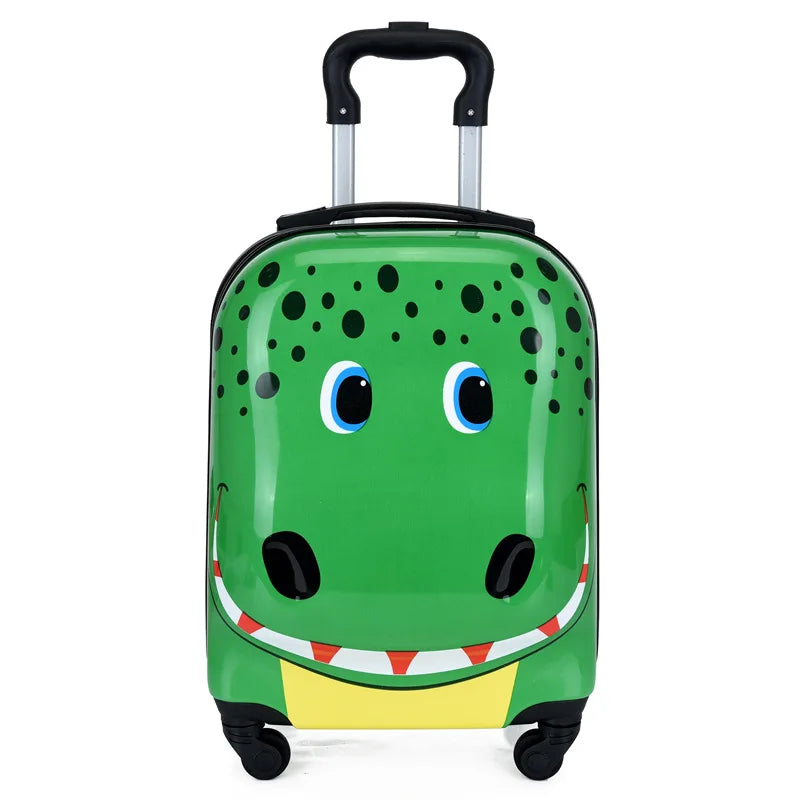 ABS Material Rotating Cartoon Children's Suitcase 18-inch Universal Wheel Suitcase Cute Animal 3D Stereo Student Suitcase