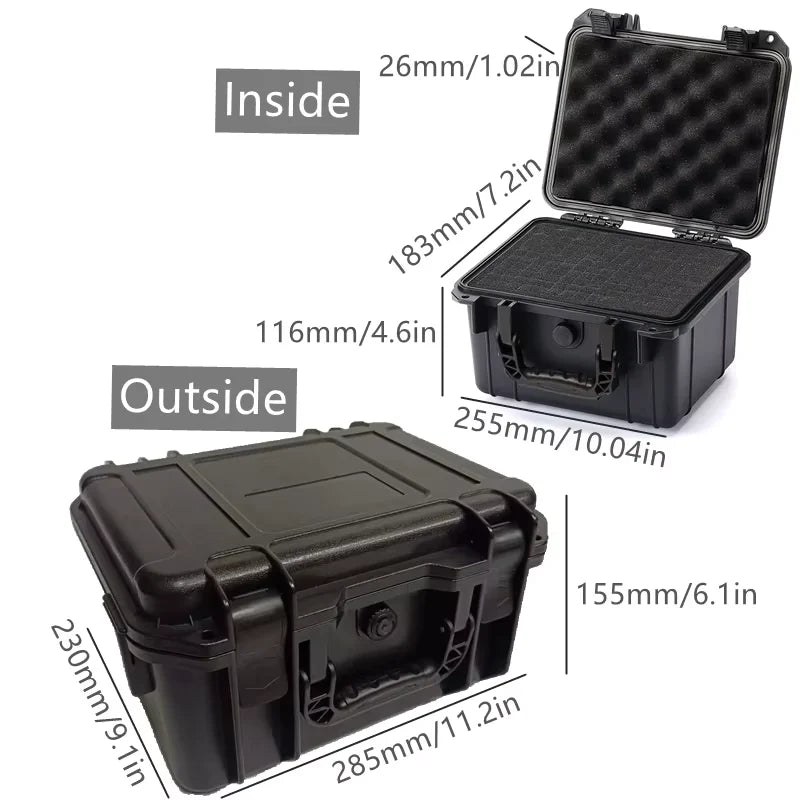 Waterproof Hard Toolbox Portable Plastic Suitcase Tools Impact Resistant Precision Equipment Tool Box  with Sponge Storage Box