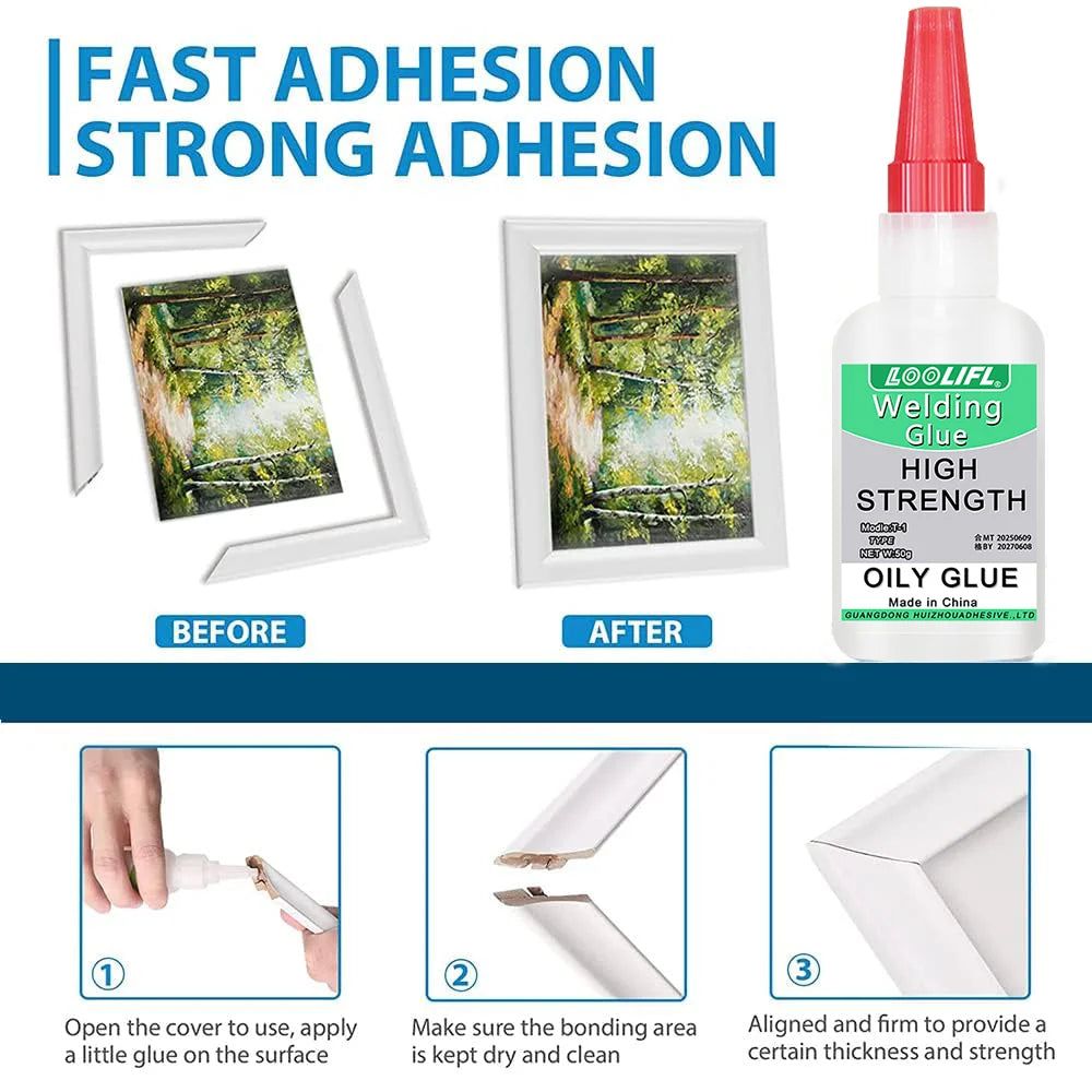 LOOLIFL50g High Strength Welding Oily Super Glue Universal Clear Non-Marking Repair Adhesive Instant Glue Strong Fast Super Glue