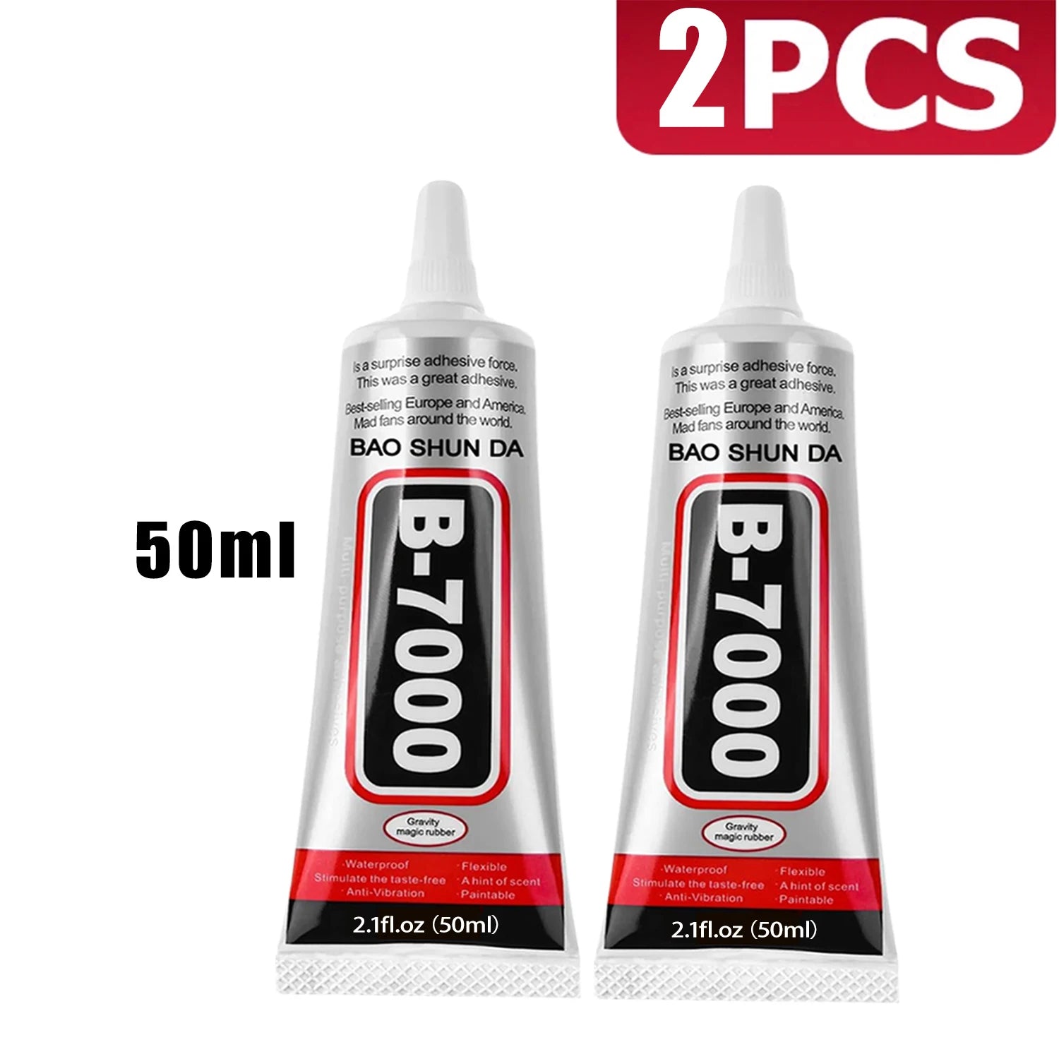 B7000 Multi-Purpose Industrial-Grade Clear Soft Adhesive for Rhinestone Jewelry, Phone Cases, and Glass Screens; Waterproof Adhesive (15g/25g/50g/110g)