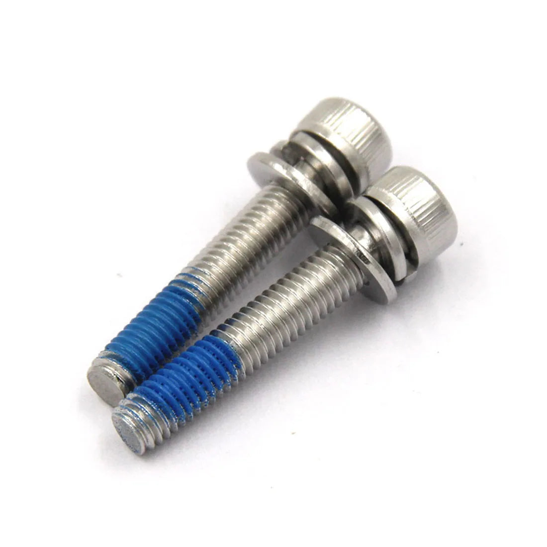 10Pcs/Pack M5/M6/M8 Socket Head Cap Screw 3-in-1 Assembly with Thread Locking Adhesive, 304 Stainless Steel, DIN912 Series