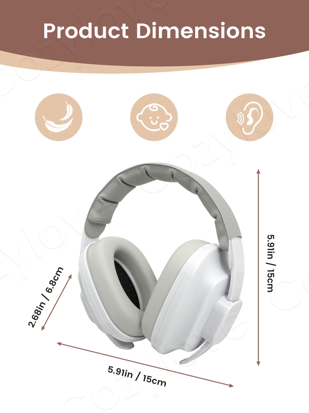 Baby Noise Cancelling Headphones | Adjustable Infant Hearing Protection Earmuffs for Airplanes, Concerts & Events, 4 Color