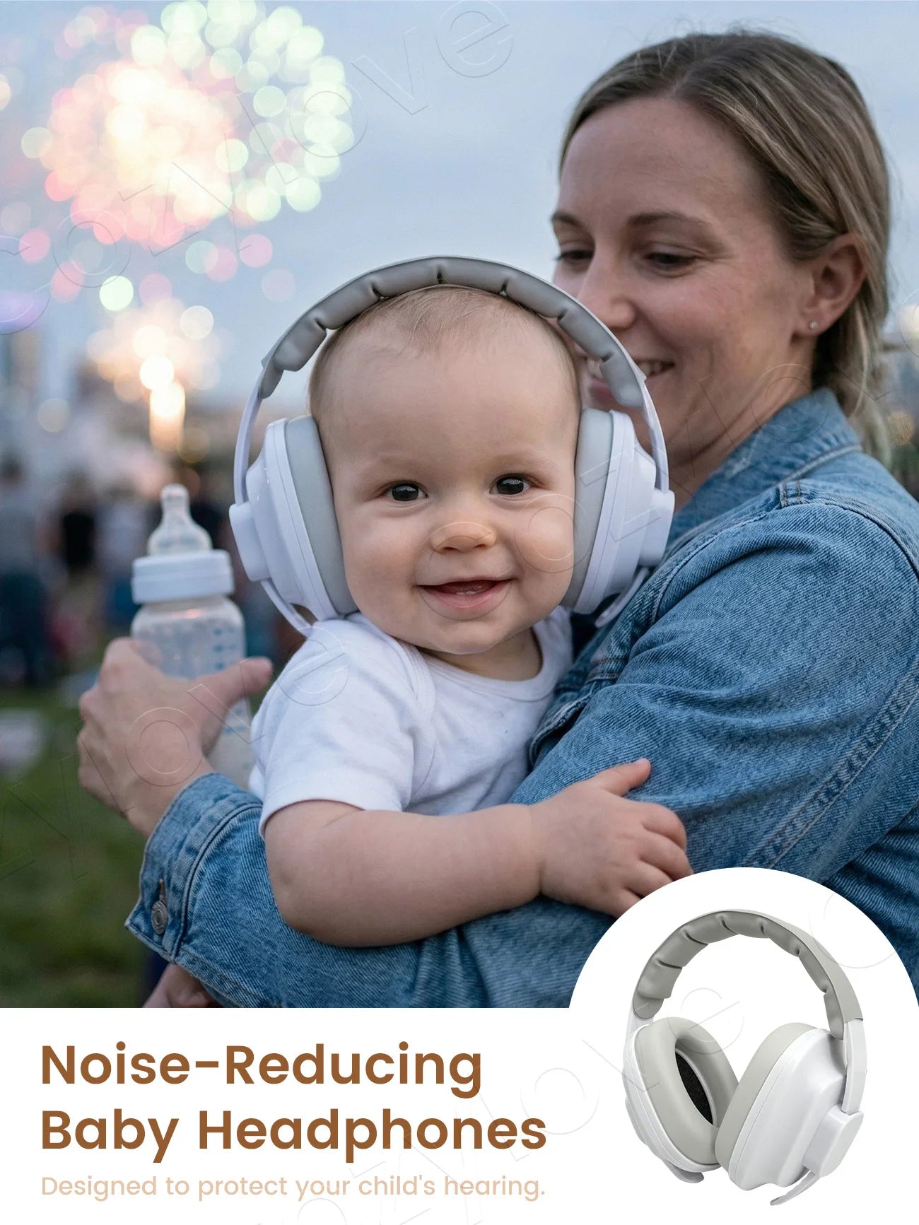 Baby Noise Cancelling Headphones | Adjustable Infant Hearing Protection Earmuffs for Airplanes, Concerts & Events, 4 Color