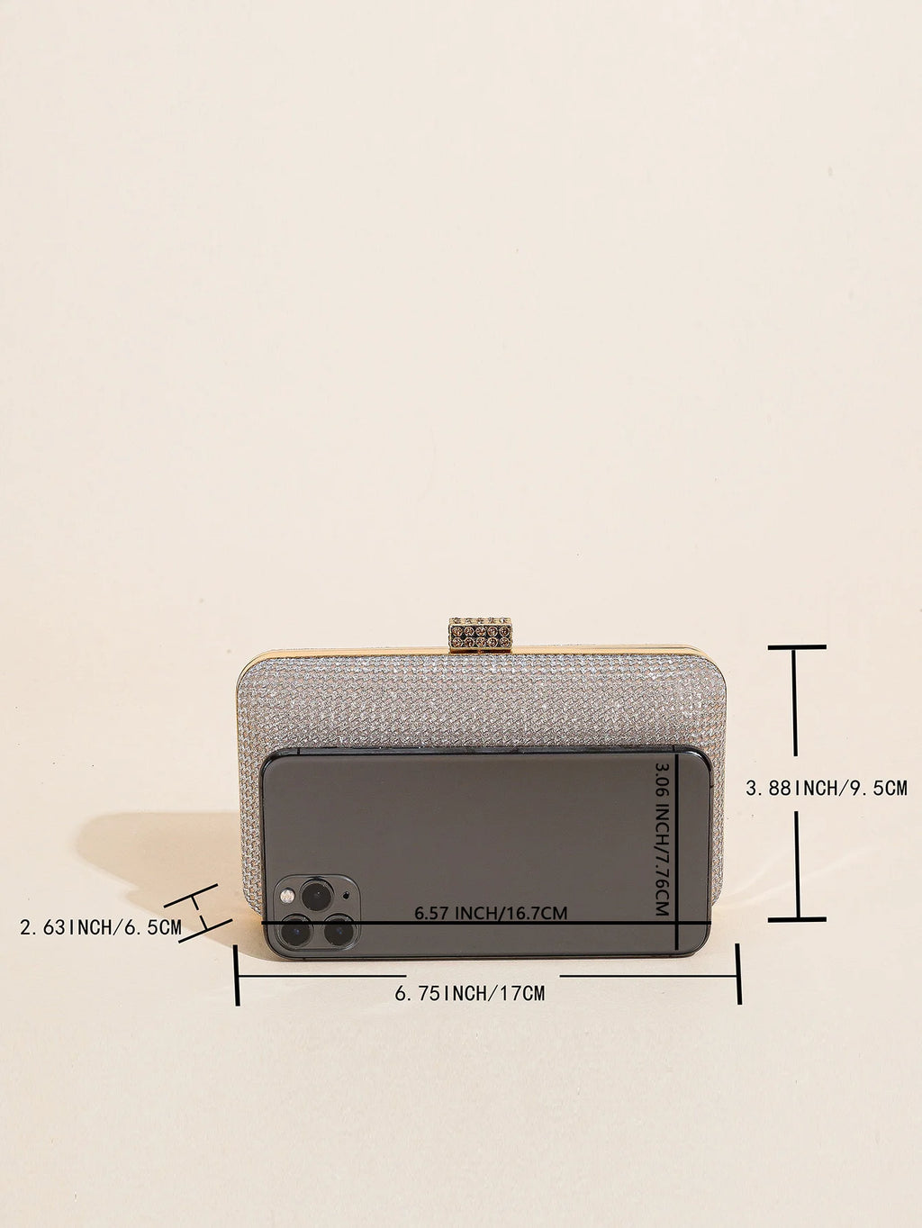 1PC Sliver Sparkling Women Evening Purses Clutch Bag，Rhinestone Formal Party Clutches， Wedding Purses  Prom Handbags