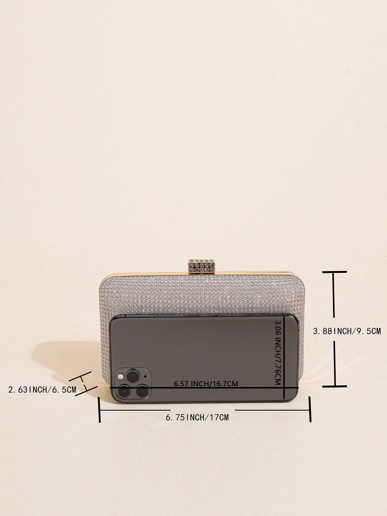 1PC Sliver Sparkling Women Evening Purses Clutch Bag，Rhinestone Formal Party Clutches， Wedding Purses  Prom Handbags