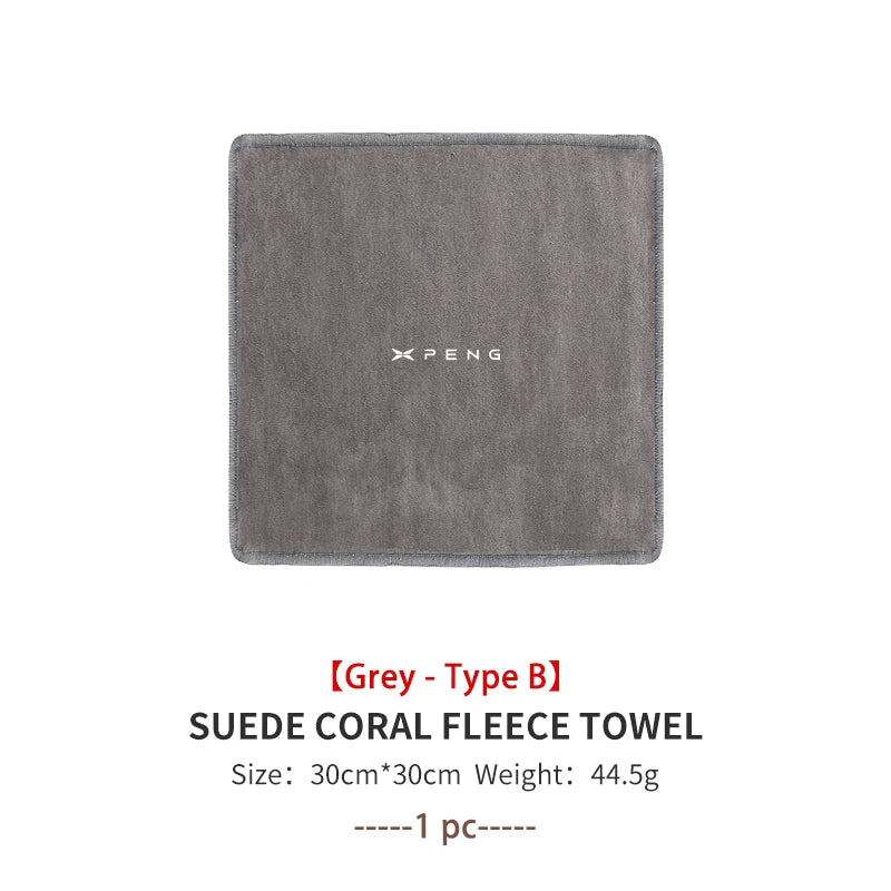 For Xiaopeng Microfiber Car Cleaning Towel Suede Drying Cloth Auto Accessories Xpeng G6 G7 G9 X9 P7 P7i P5 MONA M03 G3 G3i N5