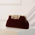 Women Rhinestone Evening Clutch Bags Sparkling Crystal Diamond Party Handbag Purse Vintage Velvet Wedding Cocktail Shoulder Bag